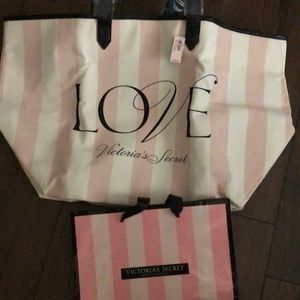 Pink strip VS weekend tote